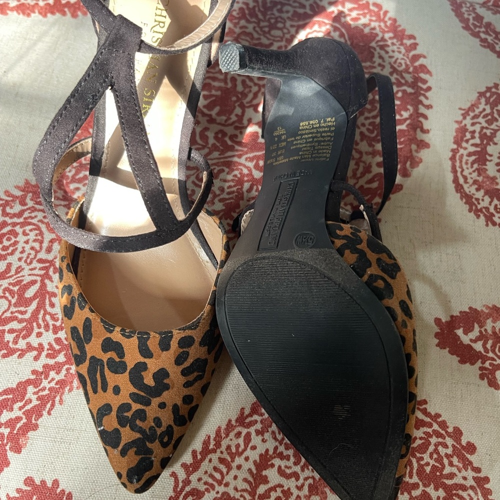 Christian Siriano Brown and Black Leopard Heels